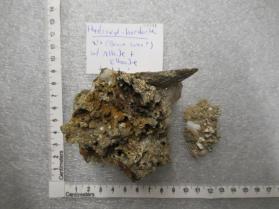 hydroxyl-herderite xls (brown cores?) w/ albite + elbaite + quartz