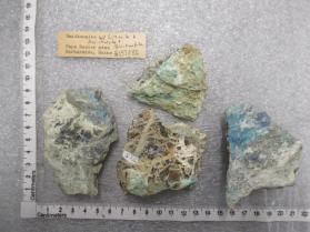 smithsonite with linarite + aurichalcite + brochantite