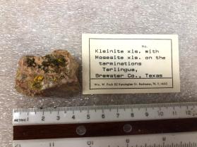 Kleinite xls. with Mosesite xls. on the terminations