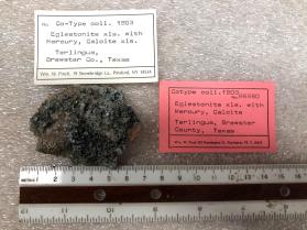 Eglestonite xls with Mercury, Calcite xls
