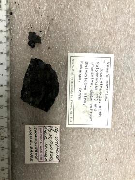 Cousinite xls. with Molybdenite and Uraninite