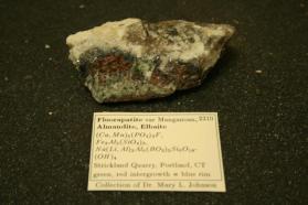 Fluorapatite, v. Manganoan, Almandine, Elbaite