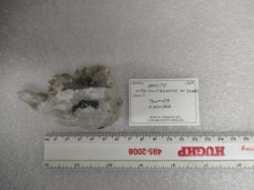 Barite with Smithsonite On Quartz