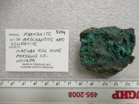 Parnauite with Brochantite