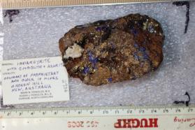 Iodargyrite with Embolite, Azurite