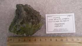 Silver with Axinite, Epidote, Polybasite