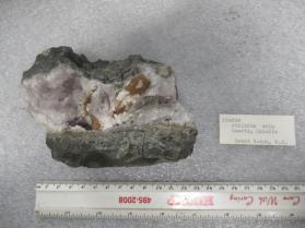 Stilbite with amethyst and Laumontite