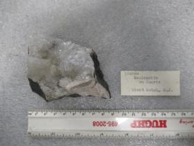 Heulandite with anhydrite mold and Quartz and Stilbite