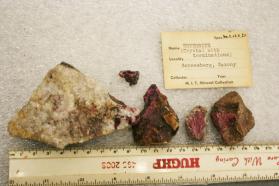Erythrite crystals on Quartz