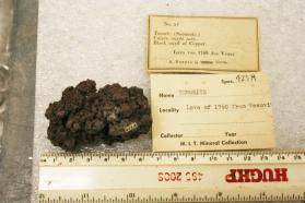 Tenorite crystals in Basalt lava from the 1760 eruption of Mount Vesuvius