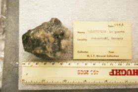 Valentinite in Quartz crystals