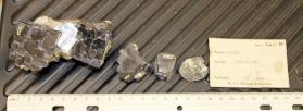 Galena with Calcite crystals and minor micro Sphalerite crystals