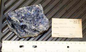 Covellite crystals in matrix
