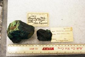 Tenorite var. Melaconite, with Malachite and Chrysocolla