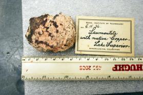 Laumontite with Native Copper on Basalt